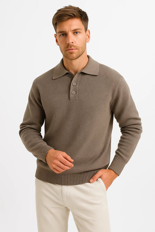 Paul | Pullover mit Polokragen und Knopfverschluss 2